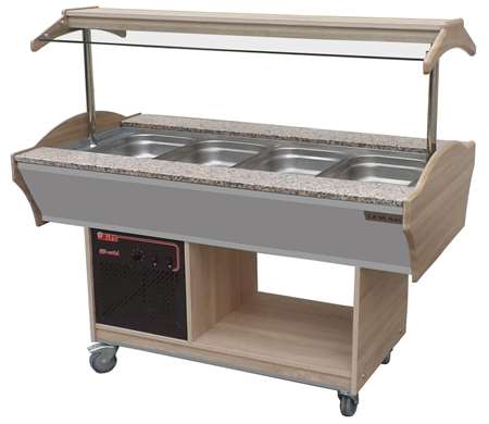BUFFET REFRIGERE CENTRAL MOBILE 4 BACS GN 1/1 ( 53X32) #